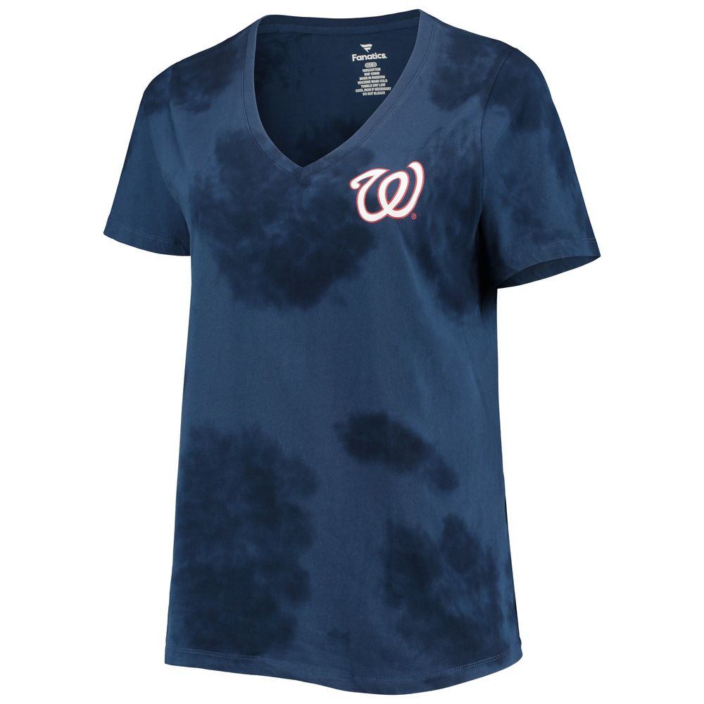 Women's Navy Washington Nationals Plus Cloud V-Neck T-Shirt