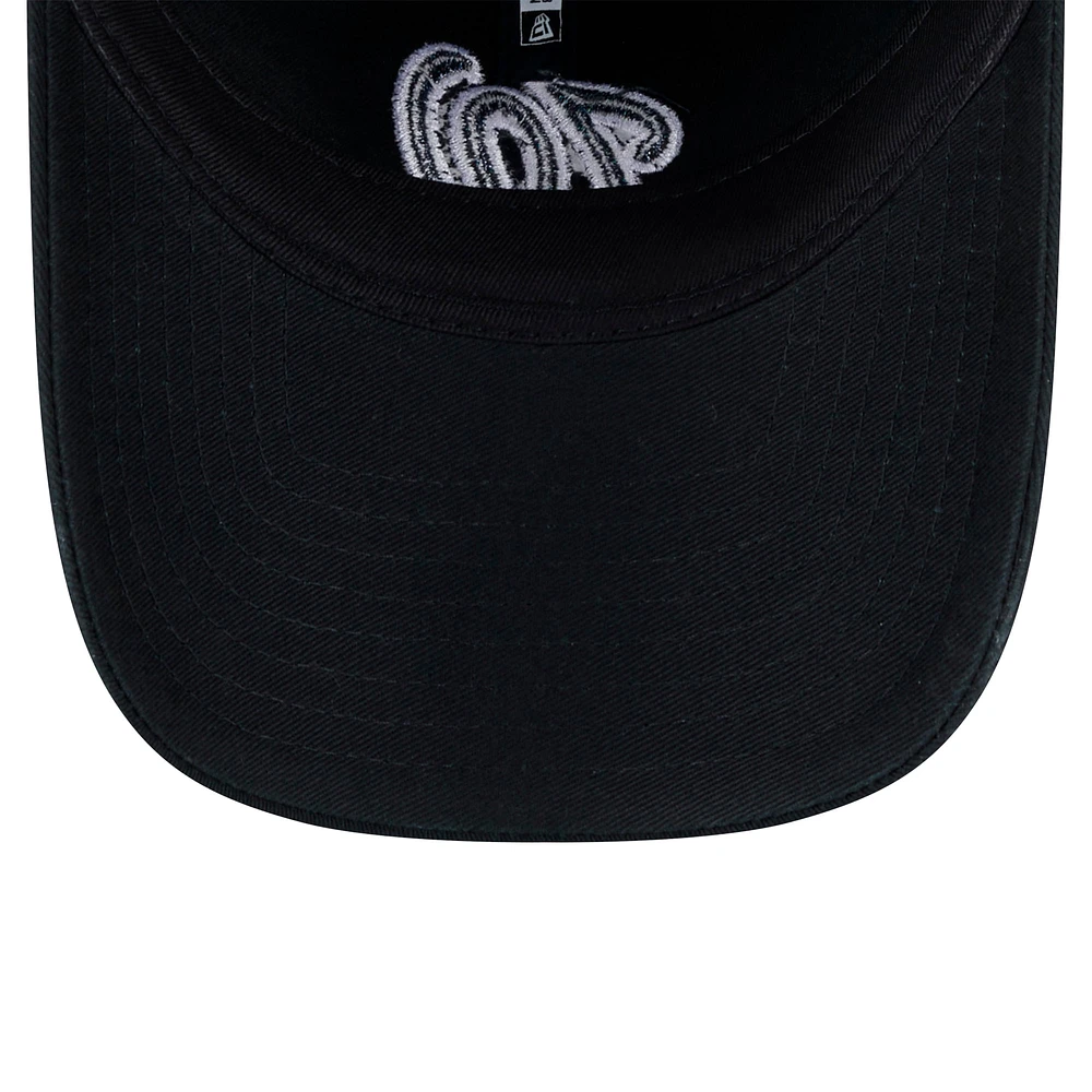 Casquette ajustable Glitz 9TWENTY noire New Era pour femme des Nationals de Washington