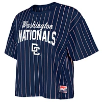 Women's New Era Navy Washington Nationals 2025 City Connect Pinstripe T-Shirt