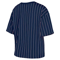 Women's New Era Navy Washington Nationals 2025 City Connect Pinstripe T-Shirt