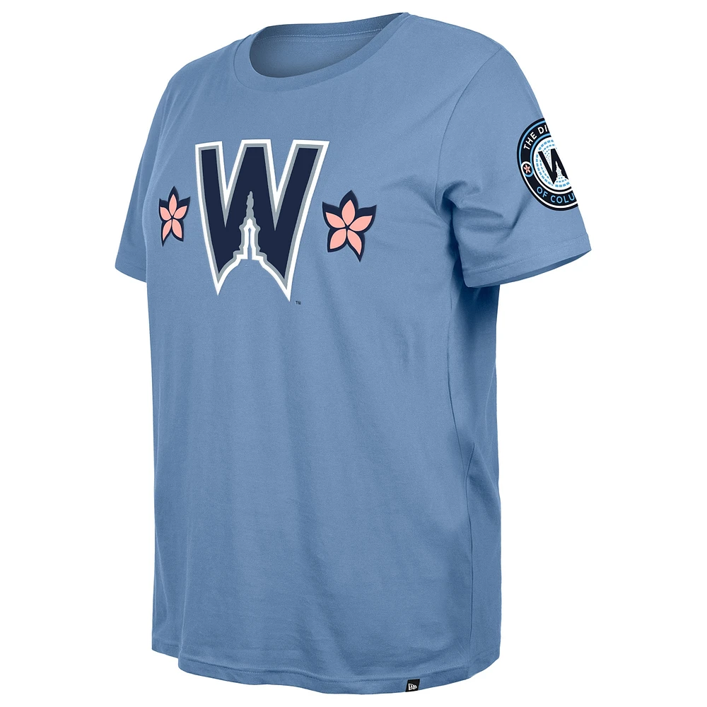 T-shirt New Era bleu poudre pour femme, City Connect, grande taille, Washington Nationals 2025