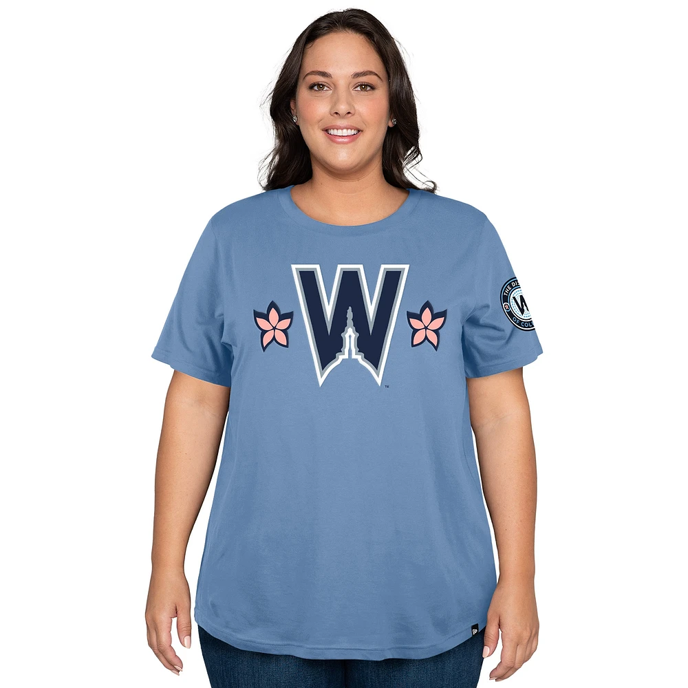 T-shirt New Era bleu poudre pour femme, City Connect, grande taille, Washington Nationals 2025