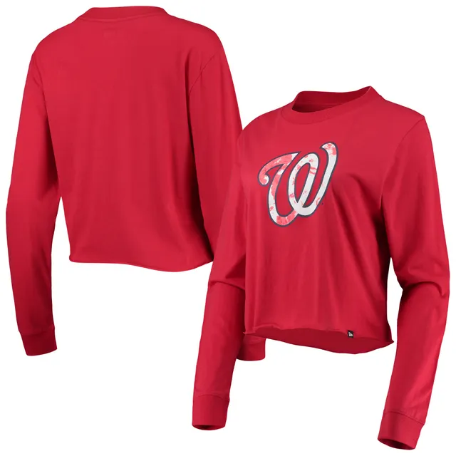 Lids Boston Red Sox New Era Women's Baby Jersey Cropped Long Sleeve T-Shirt  - Navy