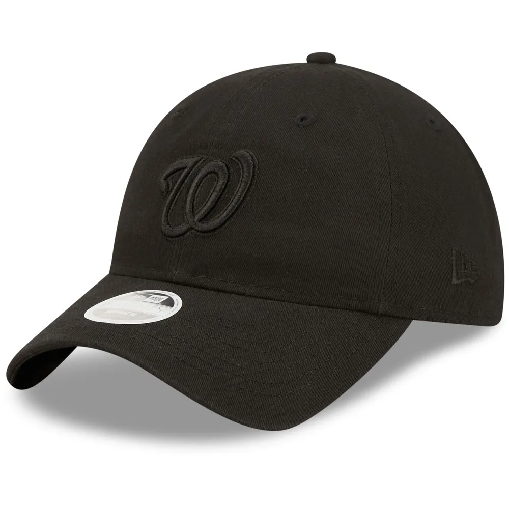 Casquette réglable New Era Washington Nationals Core Classic II 9TWENTY pour femme, noir sur noir