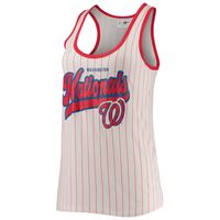 Women's New Era White/Red Boston Red Sox Pinstripe Scoop Neck Tank Top