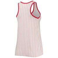 Women's New Era White/Red Washington Nationals Pinstripe Scoop Neck Tank Top