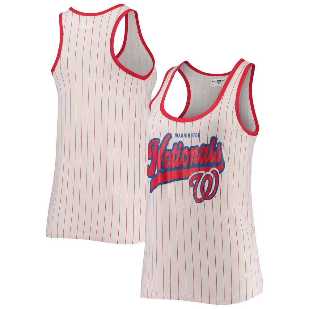 Boston Red Sox New Era Women's Pinstripe Jersey Tank Top - White/Red