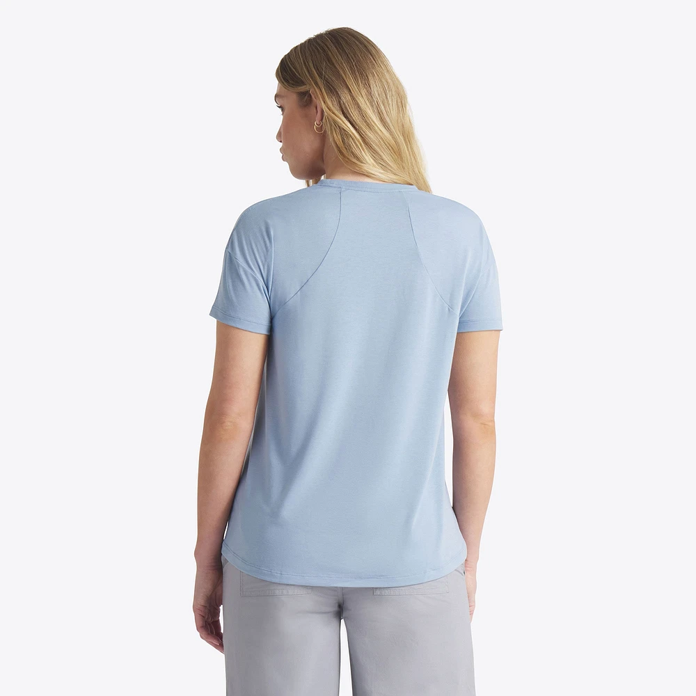 Women's Nike Blue Washington Nationals 2025 City Connect Flowy Fashion Tri-Blend Performance T-Shirt