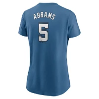 Women's Nike CJ Abrams Blue Washington Nationals 2025 City Connect Fuse Name & Number T-Shirt