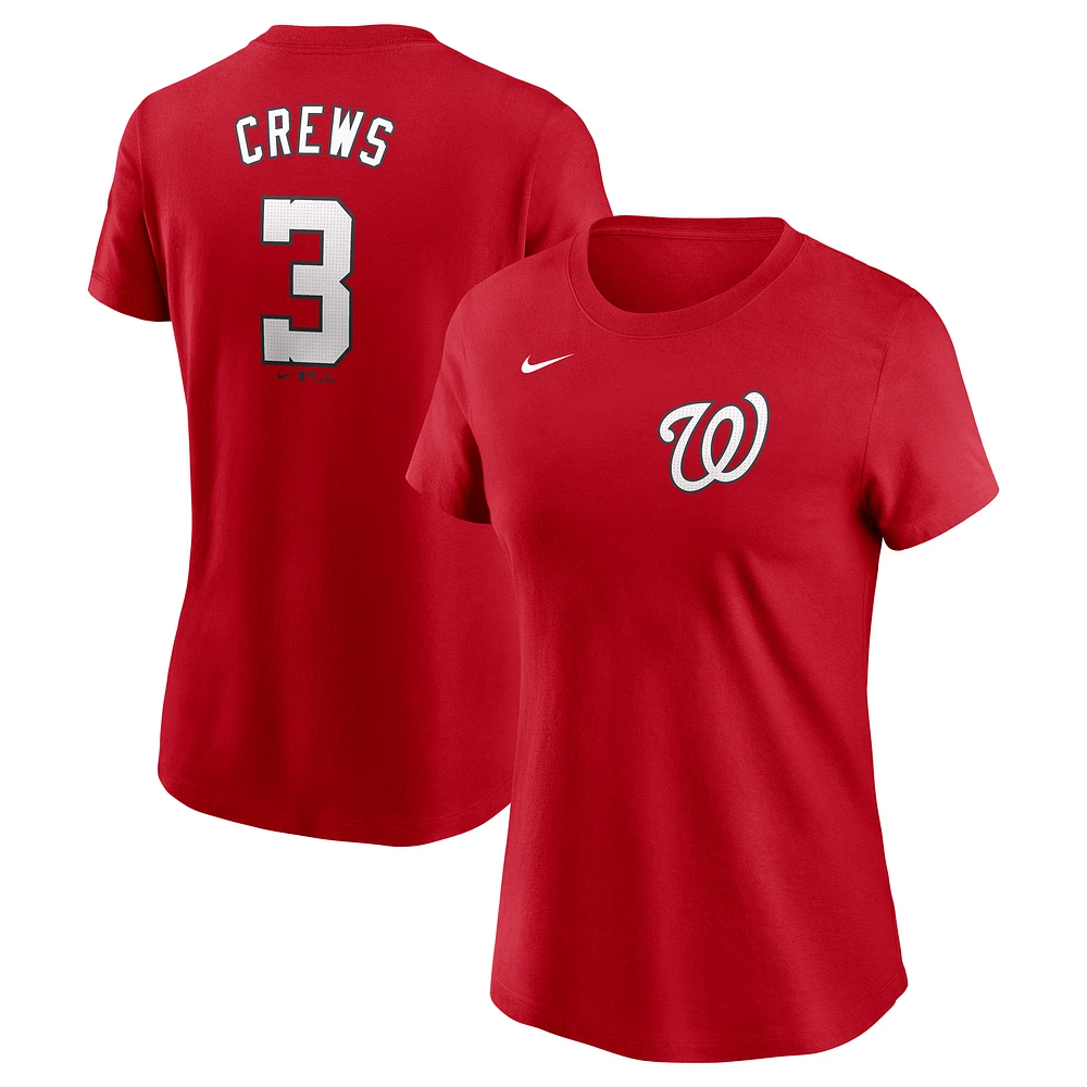T-shirt Nike Dylan Crews pour femme avec nom et numéro Fuse des Washington Nationals rouge