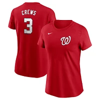 T-shirt Nike Dylan Crews pour femme avec nom et numéro Fuse des Washington Nationals rouge