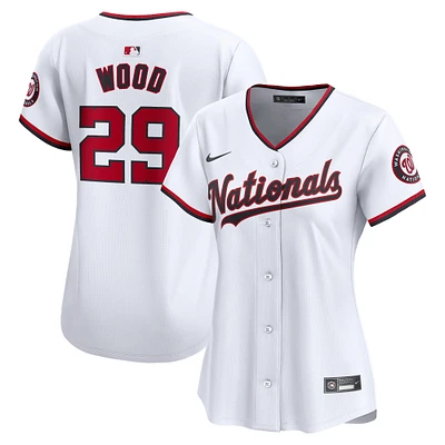 Maillot de joueur Nike James Wood blanc Washington Nationals Home Limited pour femme