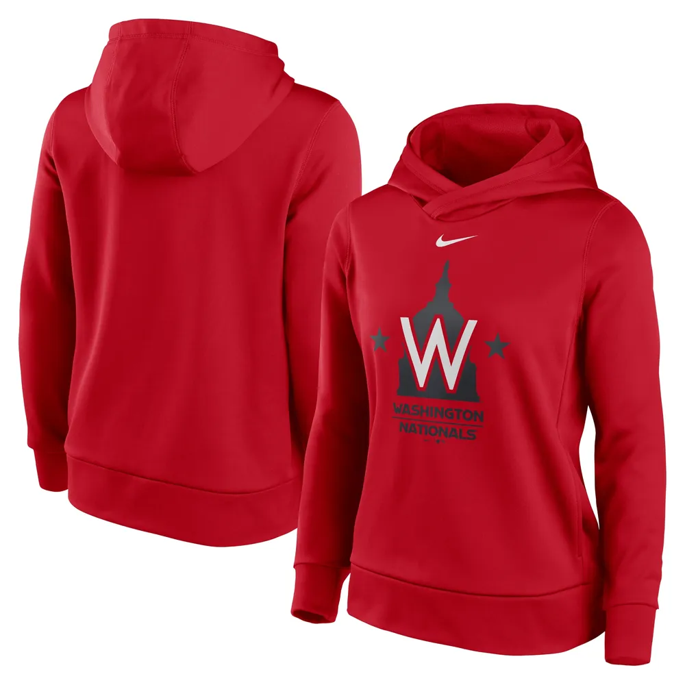 Sweat à capuche Performance avec logo alternatif des Washington Nationals Nike rouge pour femme