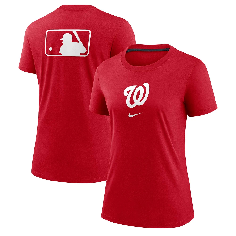 Women's Nike Red Washington Nationals Authentic Collection Early Work Tri-Blend T-Shirt