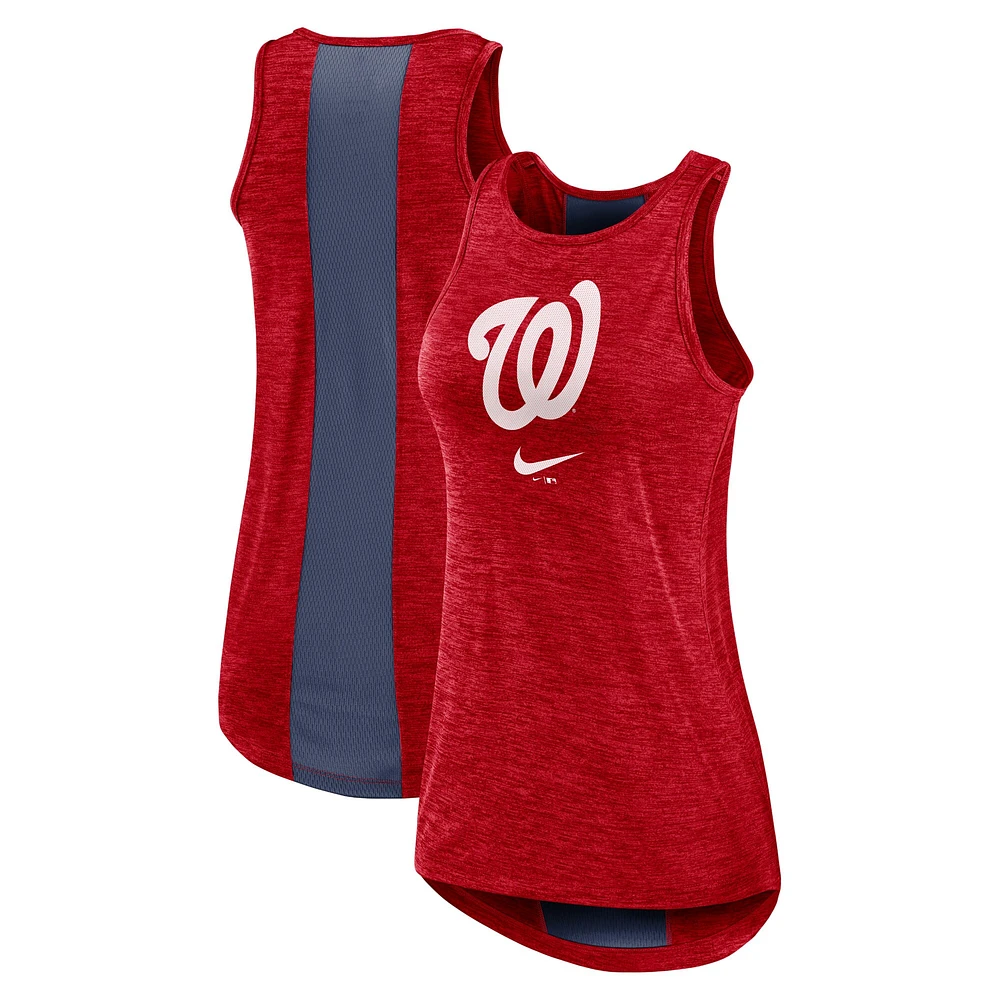 Débardeur Nike Washington Nationals Dri-FIT Performance Right Mix à col haut rouge pour femme