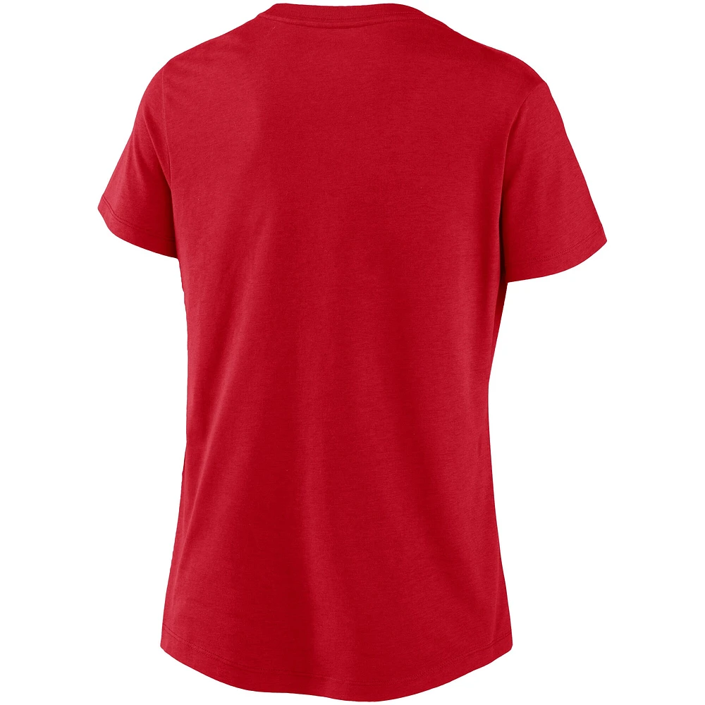 Women's Nike  Red Washington Nationals Local Team Tri-Blend V-Neck T-Shirt