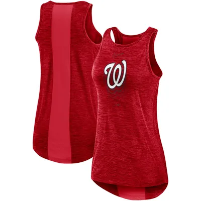 Washington Nationals Nike Women's Logo Fade High Neck Performance Tank Top - Red