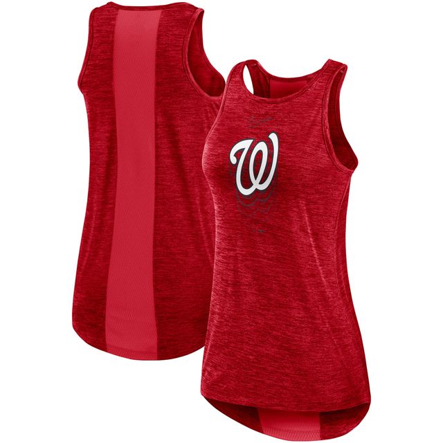 Débardeur de performance à col montant Nike Red Washington Nationals Logo Fade pour femme