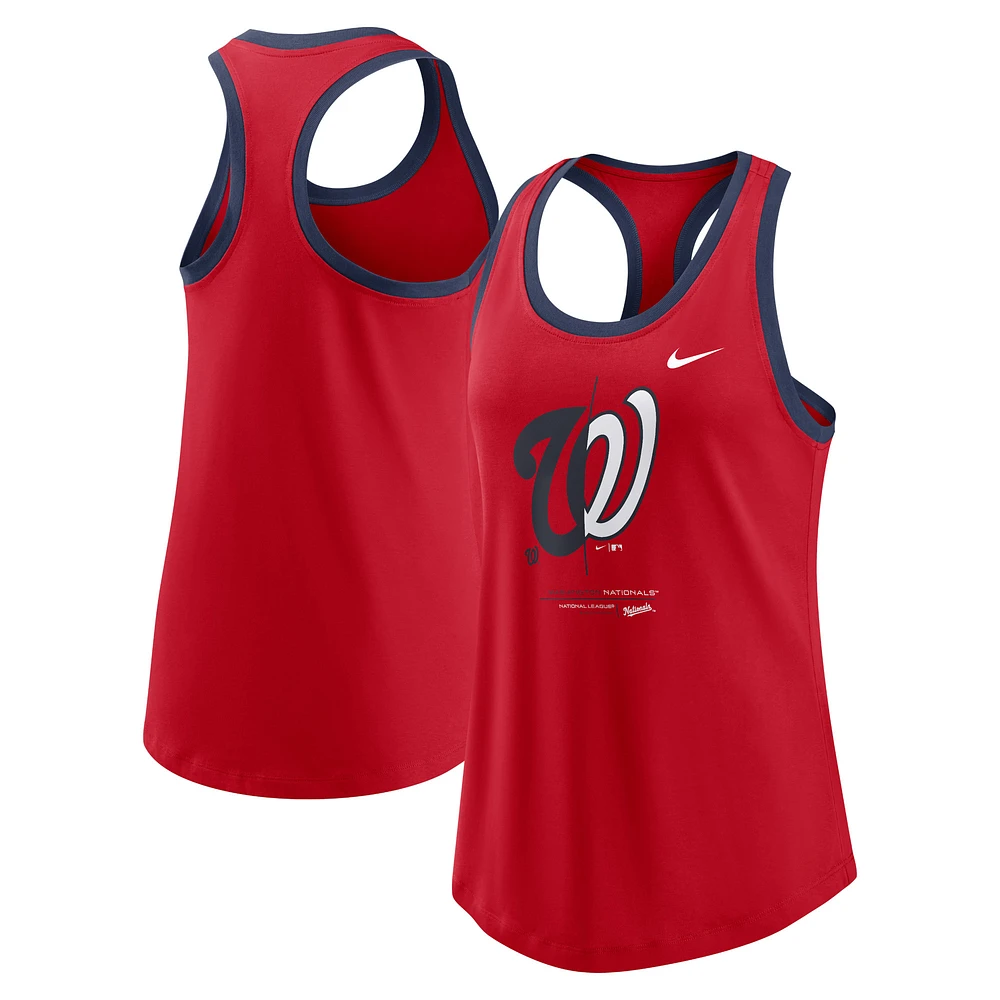 Débardeur Nike Tech Tri-Blend pour femme, rouge, Washington Nationals