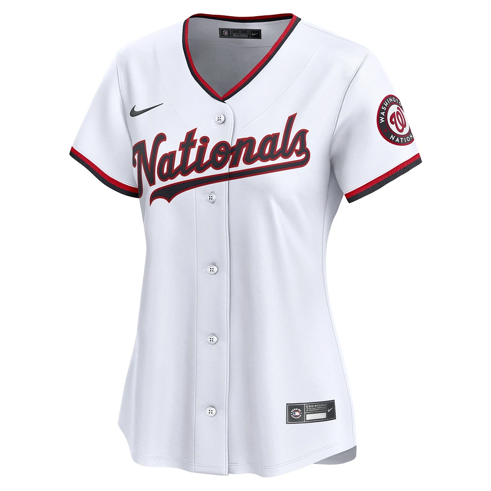 Maillot Nike blanc Washington Nationals 2024 Jackie Robinson Day Home Limited pour femme