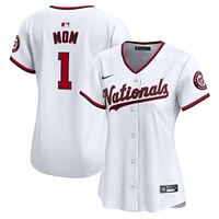 Women's Nike White Washington Nationals #1 Mom Home Limited Jersey