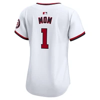 Women's Nike White Washington Nationals #1 Mom Home Limited Jersey