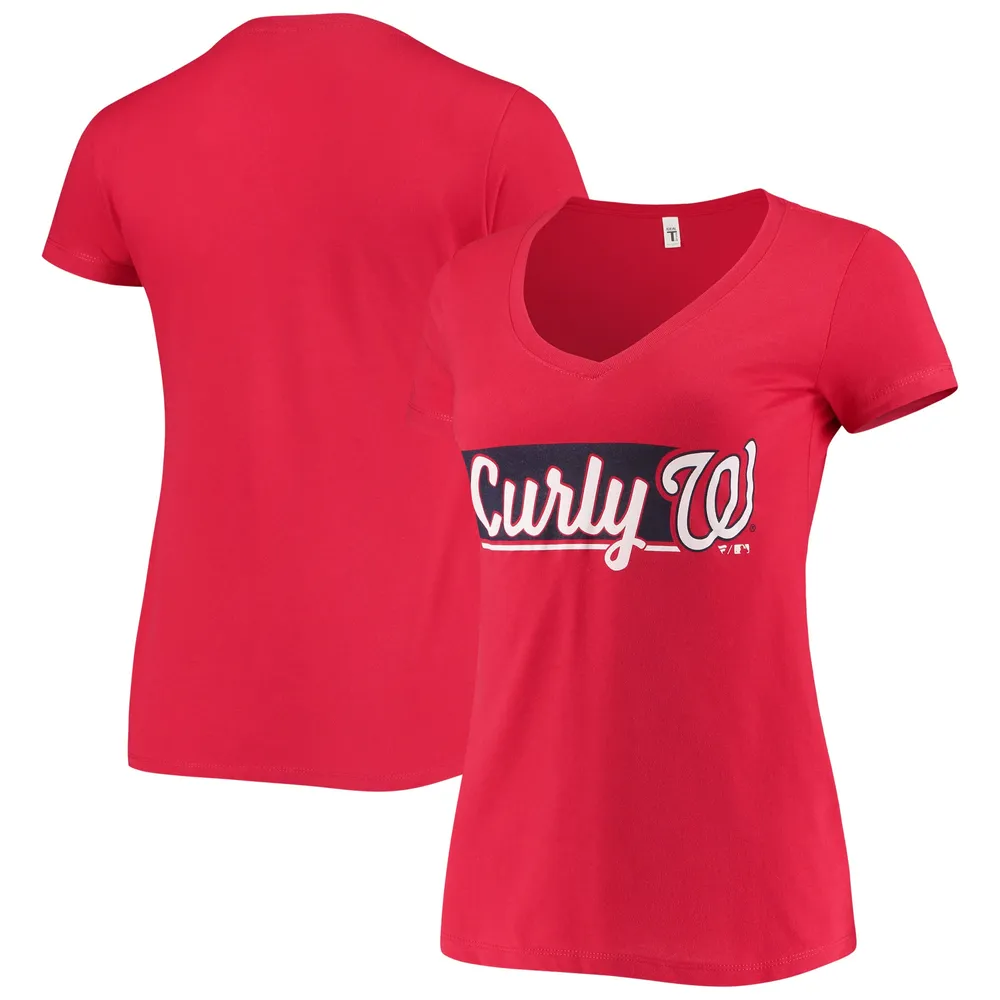 Lids Washington Nationals Women's Hometown Tri-Blend V-Neck T-Shirt - Red