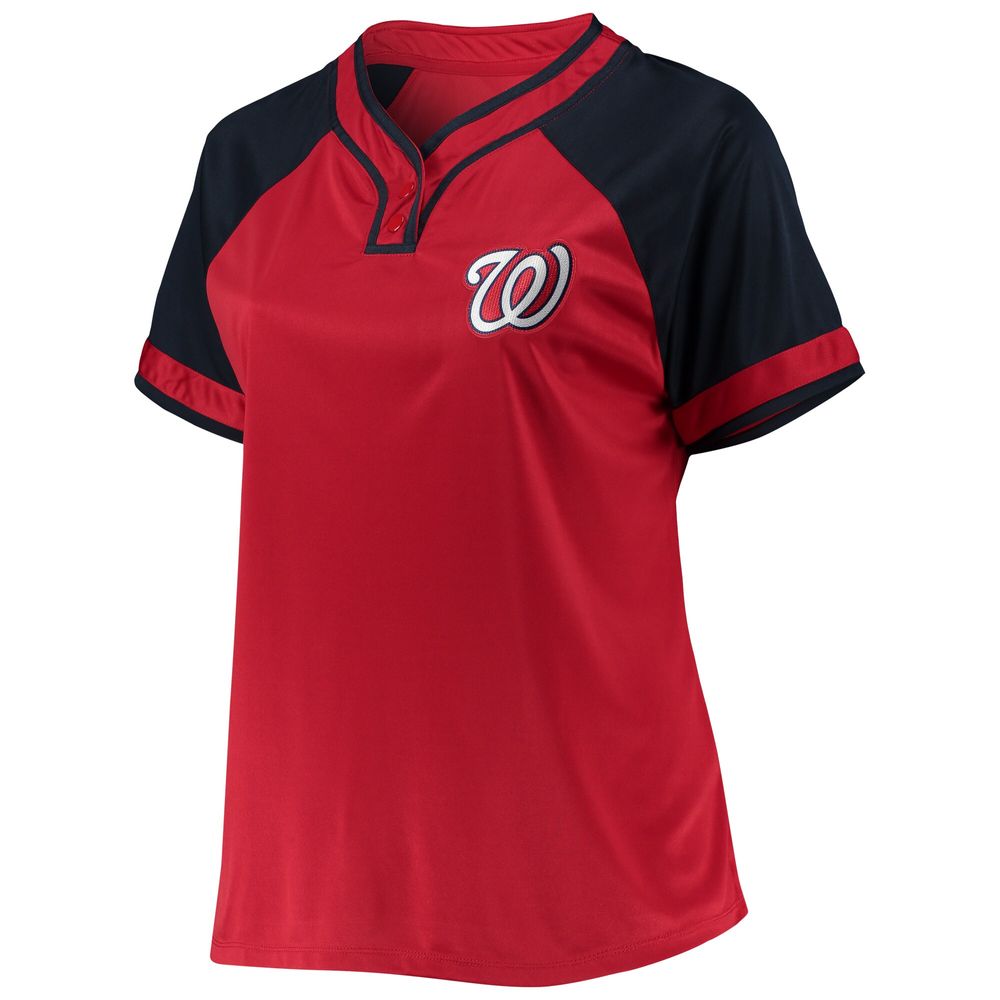 Women's Red Washington Nationals Plus Raglan T-Shirt