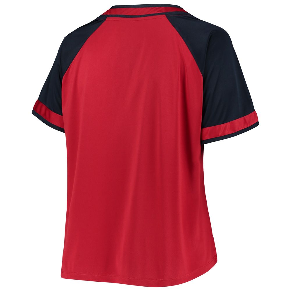 Women's Red Washington Nationals Plus Raglan T-Shirt