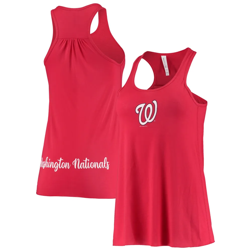 Soft As A Grape Women's Red Washington Nationals Front and Back