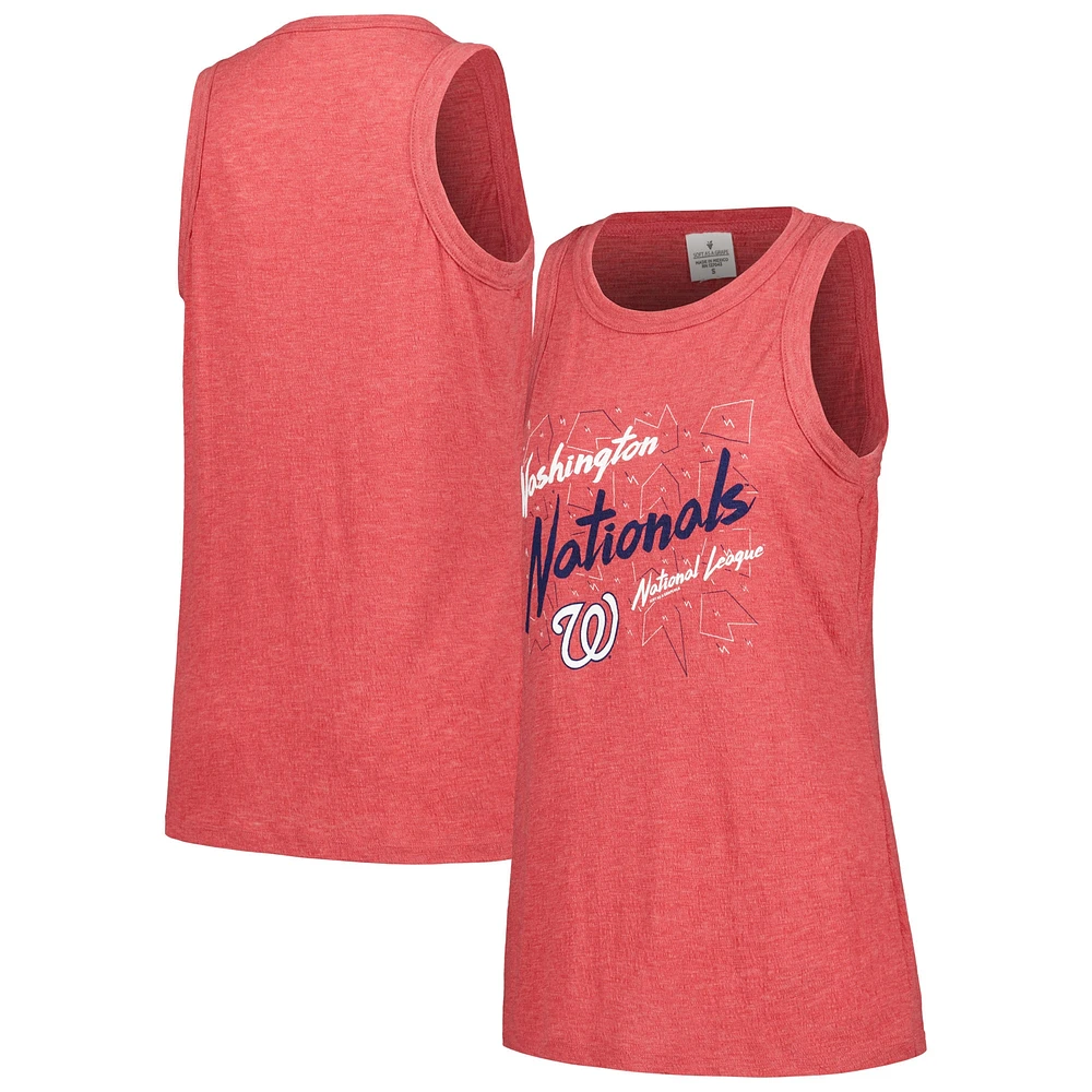 Women's Soft as a Grape Red Washington Nationals Gauze High Neck Tank Top