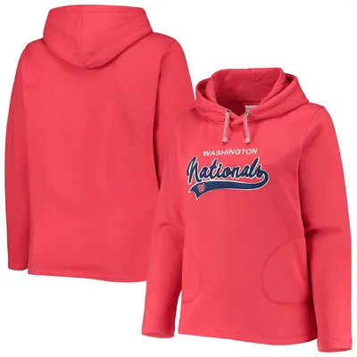 Washington Nationals Soft as a Grape Women's Plus Side Split Pullover Hoodie - Red