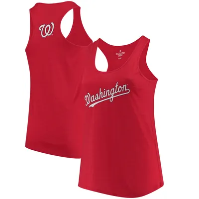 Washington Nationals Soft as a Grape Women's Plus Swing for the Fences Racerback Tank Top - Red