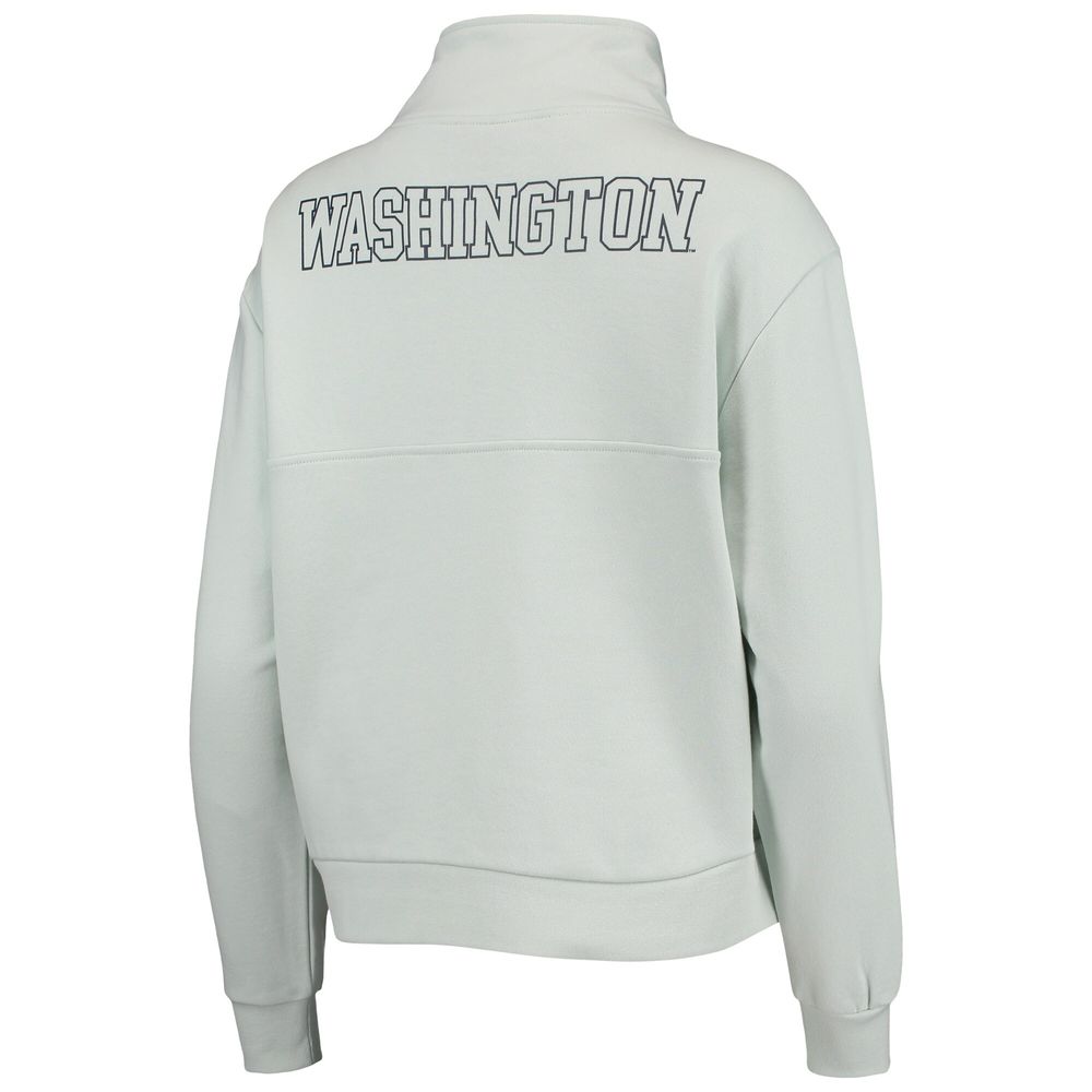 Women's The Wild Collective Light Blue Washington Nationals Two-Hit Quarter-Zip Pullover Top