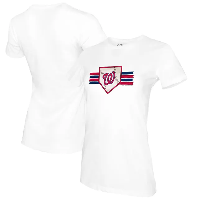 Lids Washington Nationals Tiny Turnip Women's Base Stripe T-Shirt - Navy