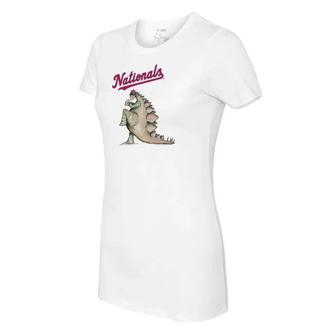 Women's Tiny Turnip White Washington Nationals Fastball T-Shirt Size: Medium