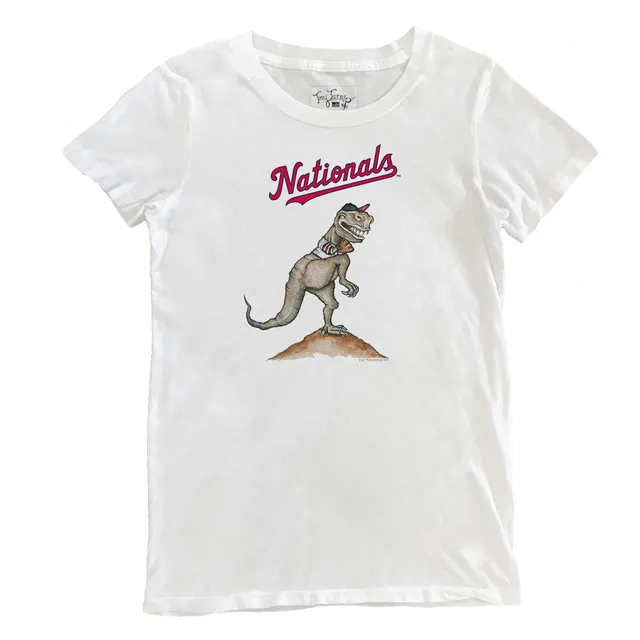 Lids Washington Nationals Tiny Turnip Women's TT Rex 3/4-Sleeve Raglan T- Shirt - White/Navy