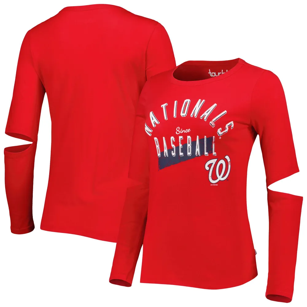 Lids Washington Nationals Women's Plus Raglan T-Shirt - Red