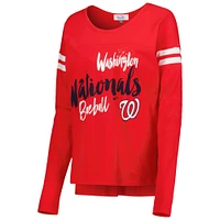 Women's Touch Red Washington Nationals Free Agent Long Sleeve T-Shirt