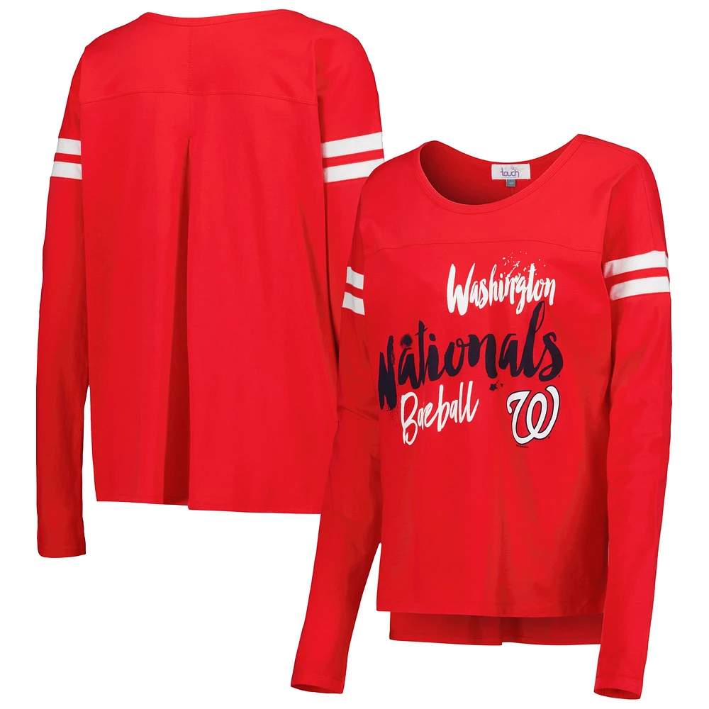 T-shirt à manches longues Touch Red Washington Nationals Free Agent pour femme