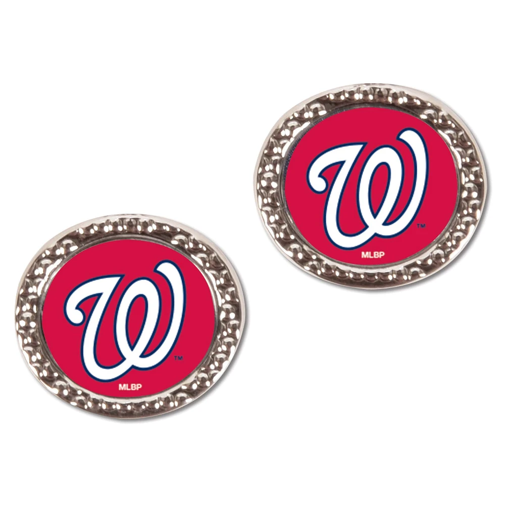 Women's WinCraft Washington Nationals Round Post Earrings