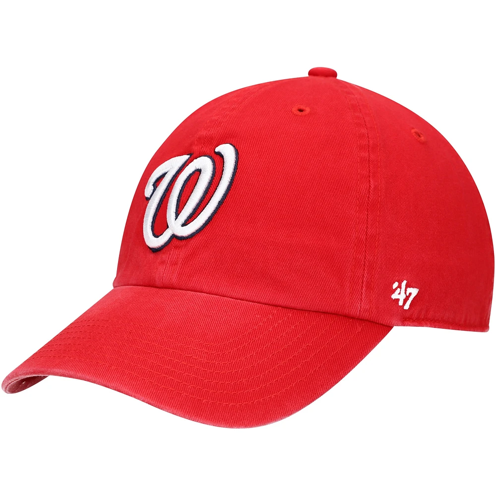 '47 Red Washington Nationals Team Logo Clean Up Casquette ajustable pour jeune