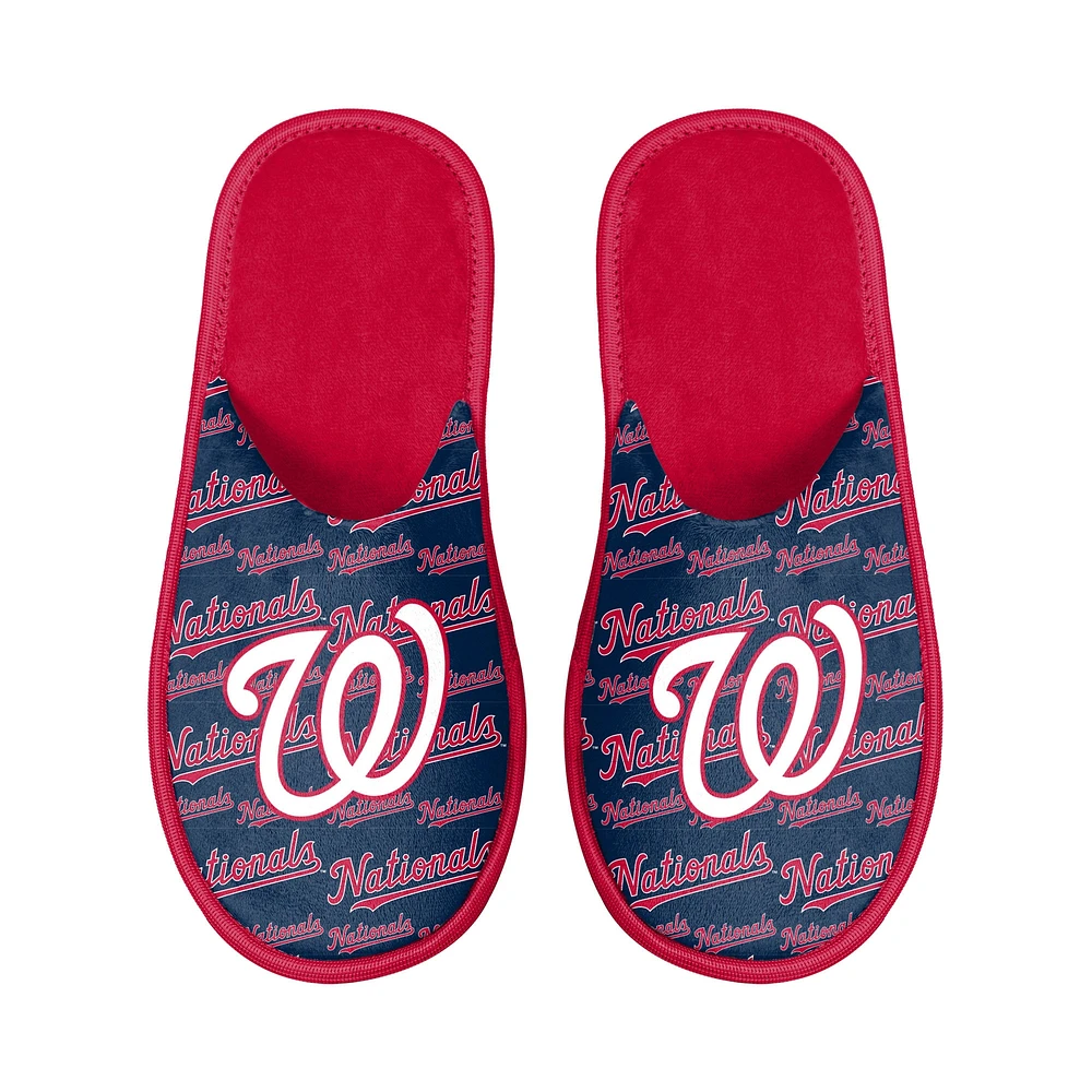 Pantoufles à glissière Scuff Wordmark FOCO pour jeunes des Nationals de Washington