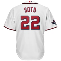 Youth Majestic Juan Soto White Washington Nationals 2019 World Series Champions Home Cool Base Patch Player Jersey