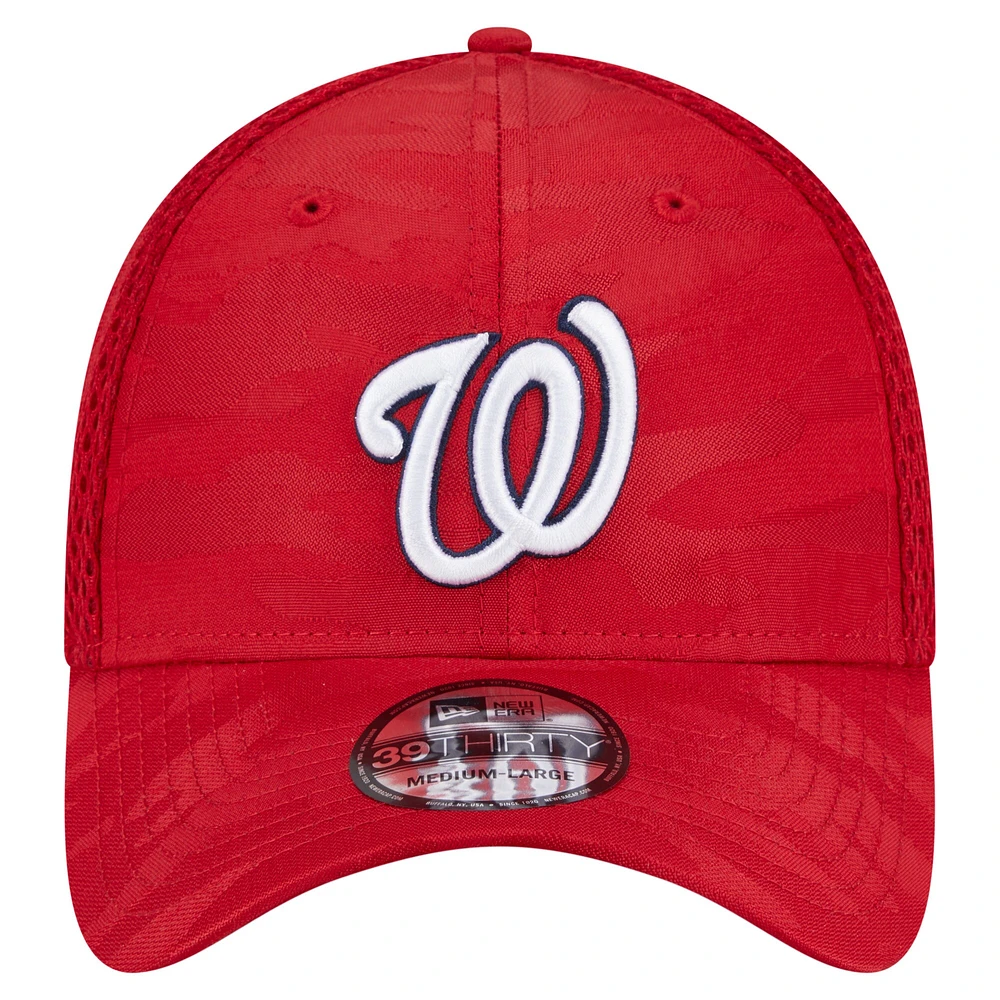Youth New Era Red Washington Nationals Camo 39THIRTY Flex Hat