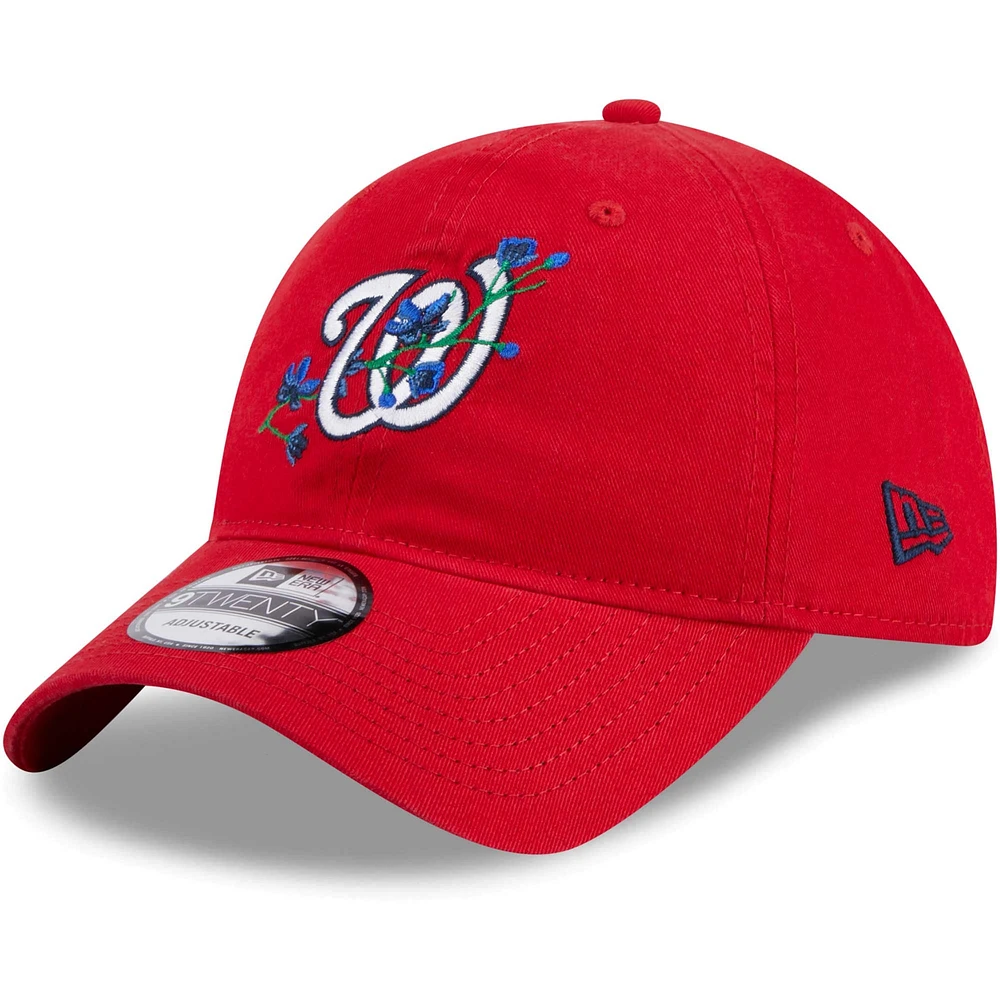 Casquette réglable rouge New Era Washington Nationals Game Day Bloom 9TWENTY pour jeune