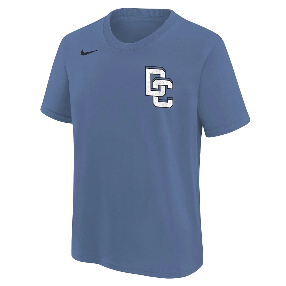 Youth Nike CJ Abrams Blue Washington Nationals Fuse City Connect Name & Number T-Shirt