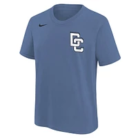 Youth Nike CJ Abrams Blue Washington Nationals Fuse City Connect Name & Number T-Shirt