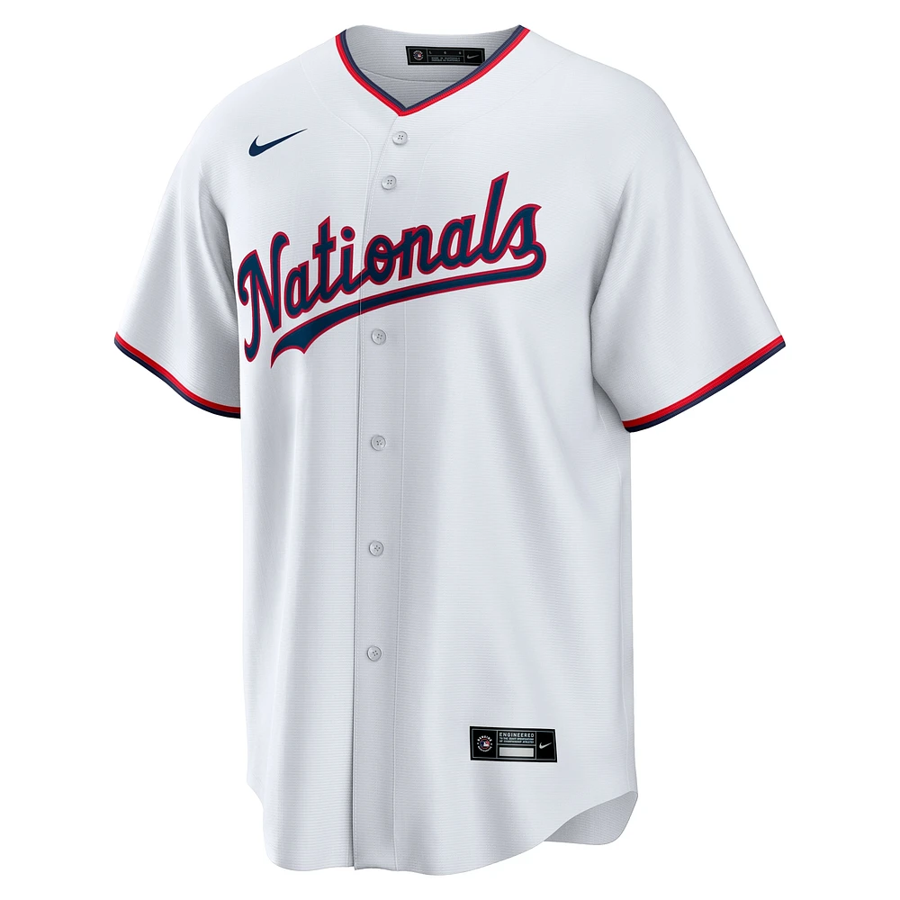 Maillot de joueur réplique à domicile Nike CJ Abrams pour jeunes des Nationals Washington, blanc