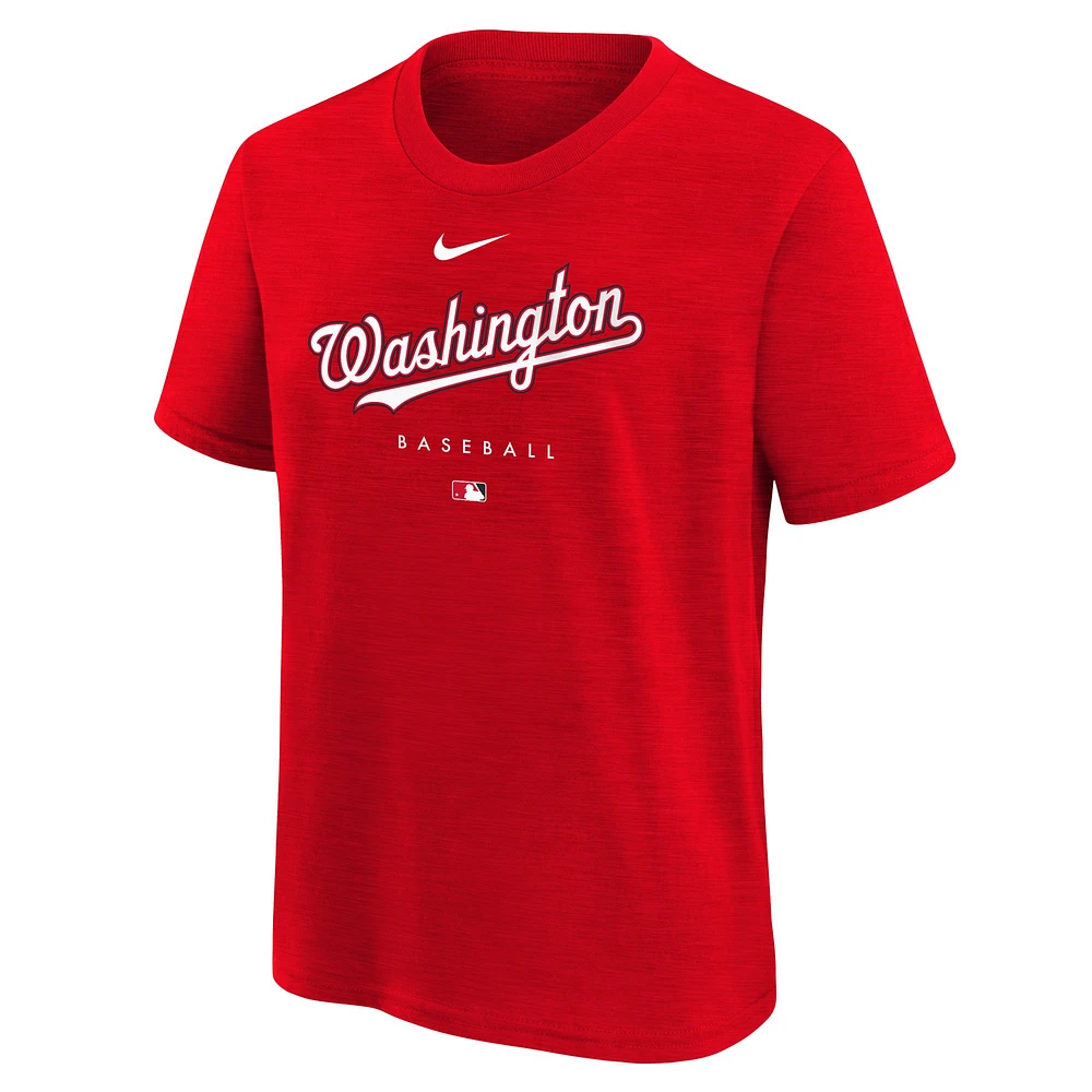 T-shirt à trois mélanges Early Work Nike Nationals de Washington rouge pour jeune